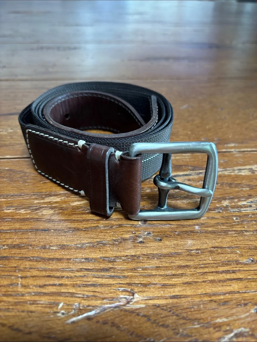 COACH Vintage Surcingle Belt Men’s Dark Brown Leather and Nylon Size 40” 100 cm